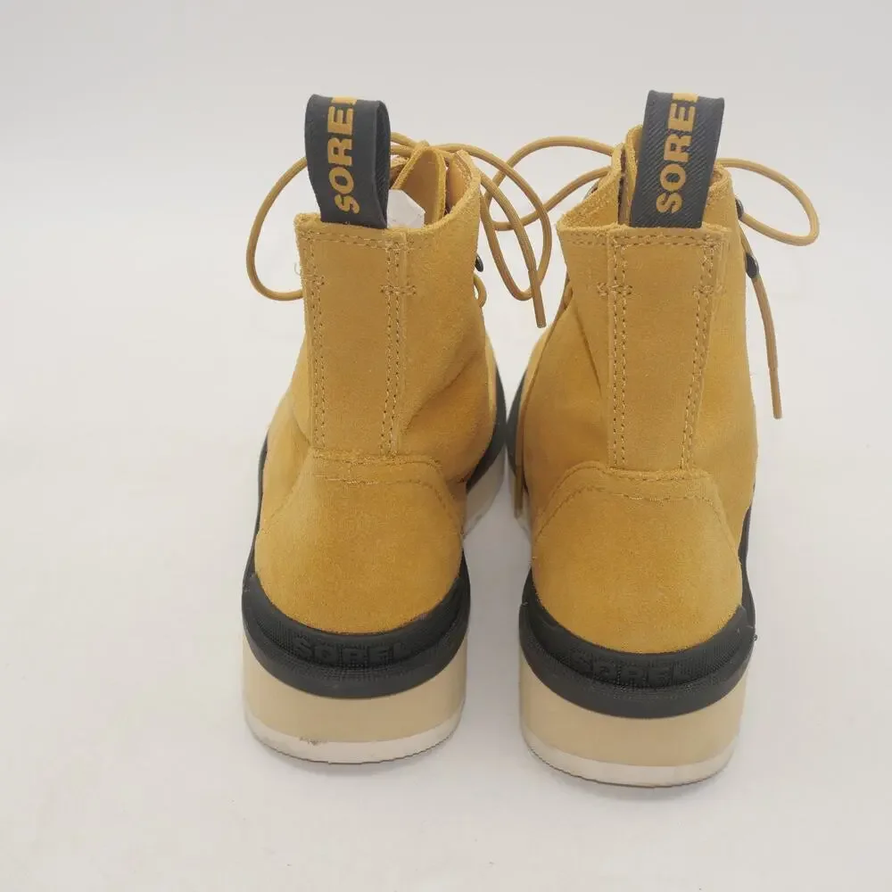 NEW Sorel Women's 6.5  Hi Line Lace  Boots Shoes Brown Geo Yellow Tried On